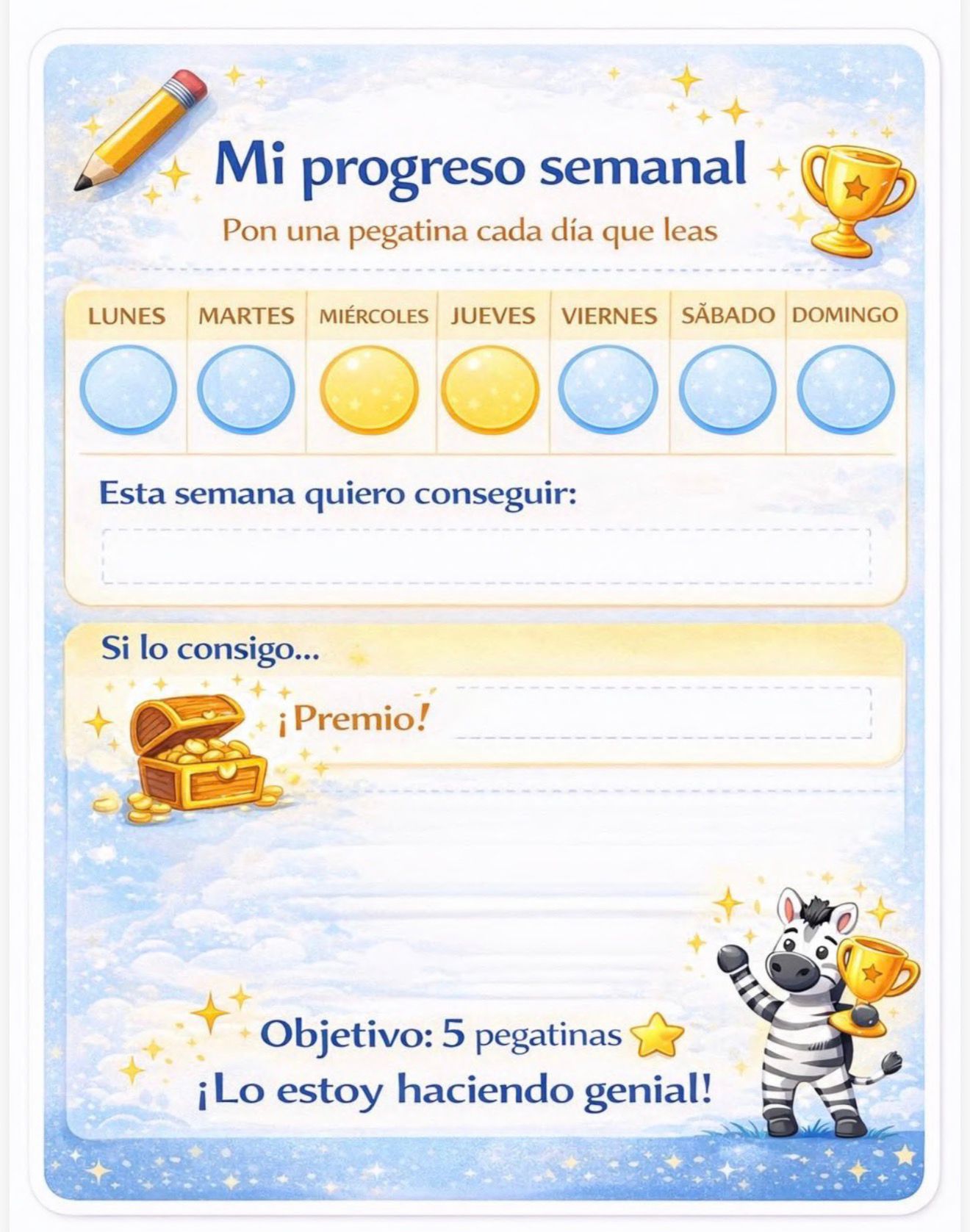 Cuadrante semanal de práctica