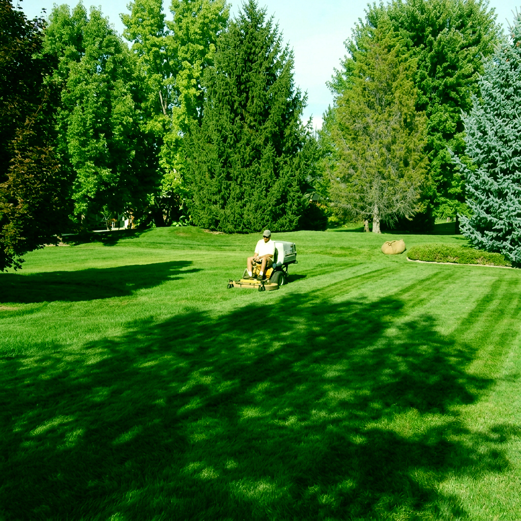 Beautifully manicured lawn by The Lawn Manicurist Co.