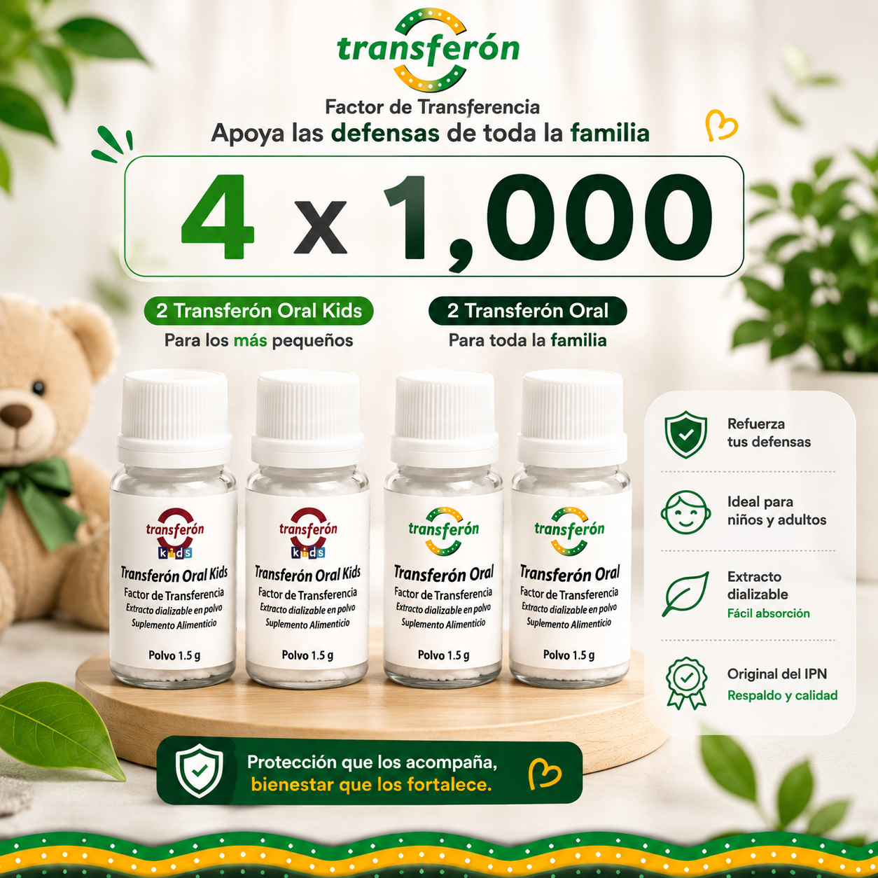 2 Transferón Oral + 2 Kids