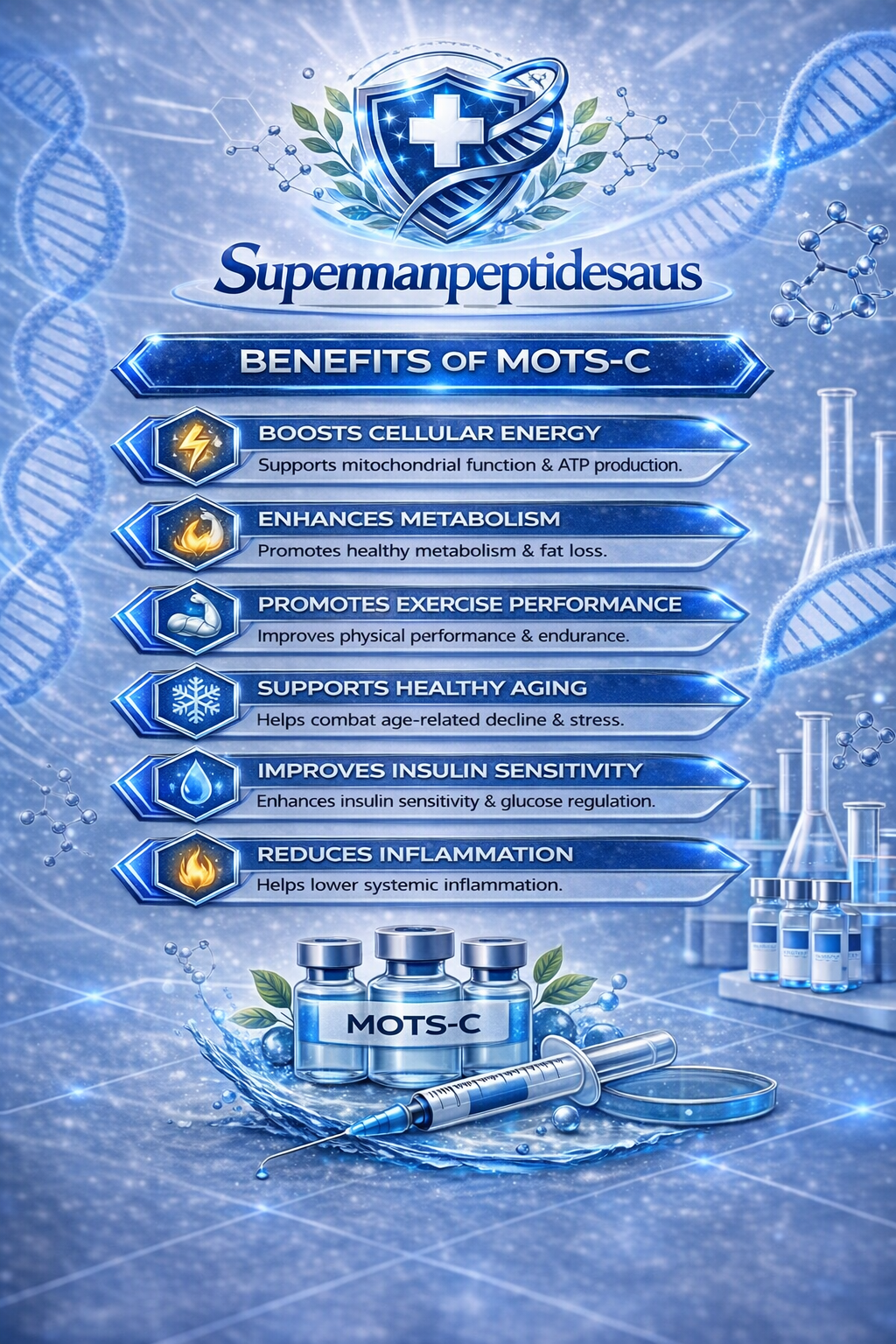 MOTS-C peptide cheat sheet — benefits and usage guide