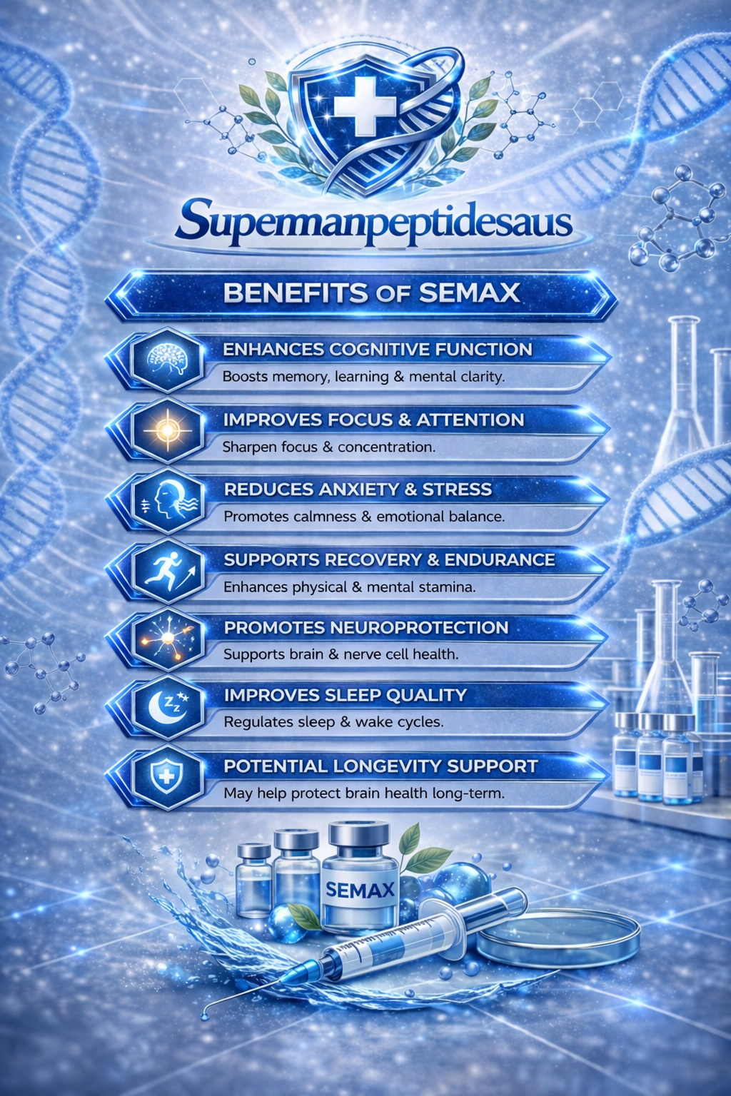 Semax peptide cheat sheet — benefits and usage guide