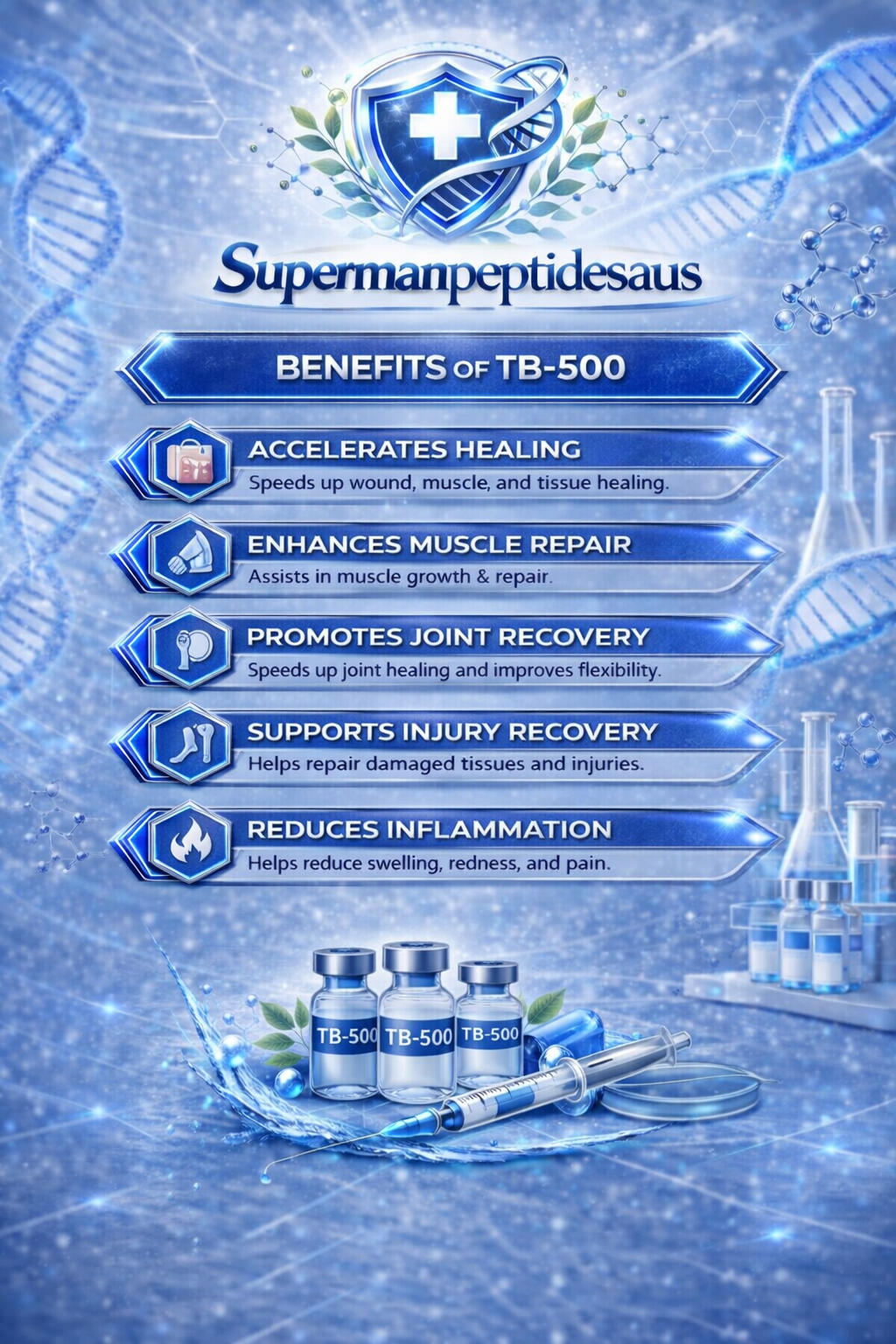 TB-500 peptide cheat sheet — benefits and usage guide