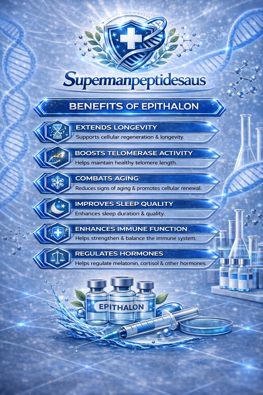 Epithalon peptide cheat sheet — benefits and usage guide