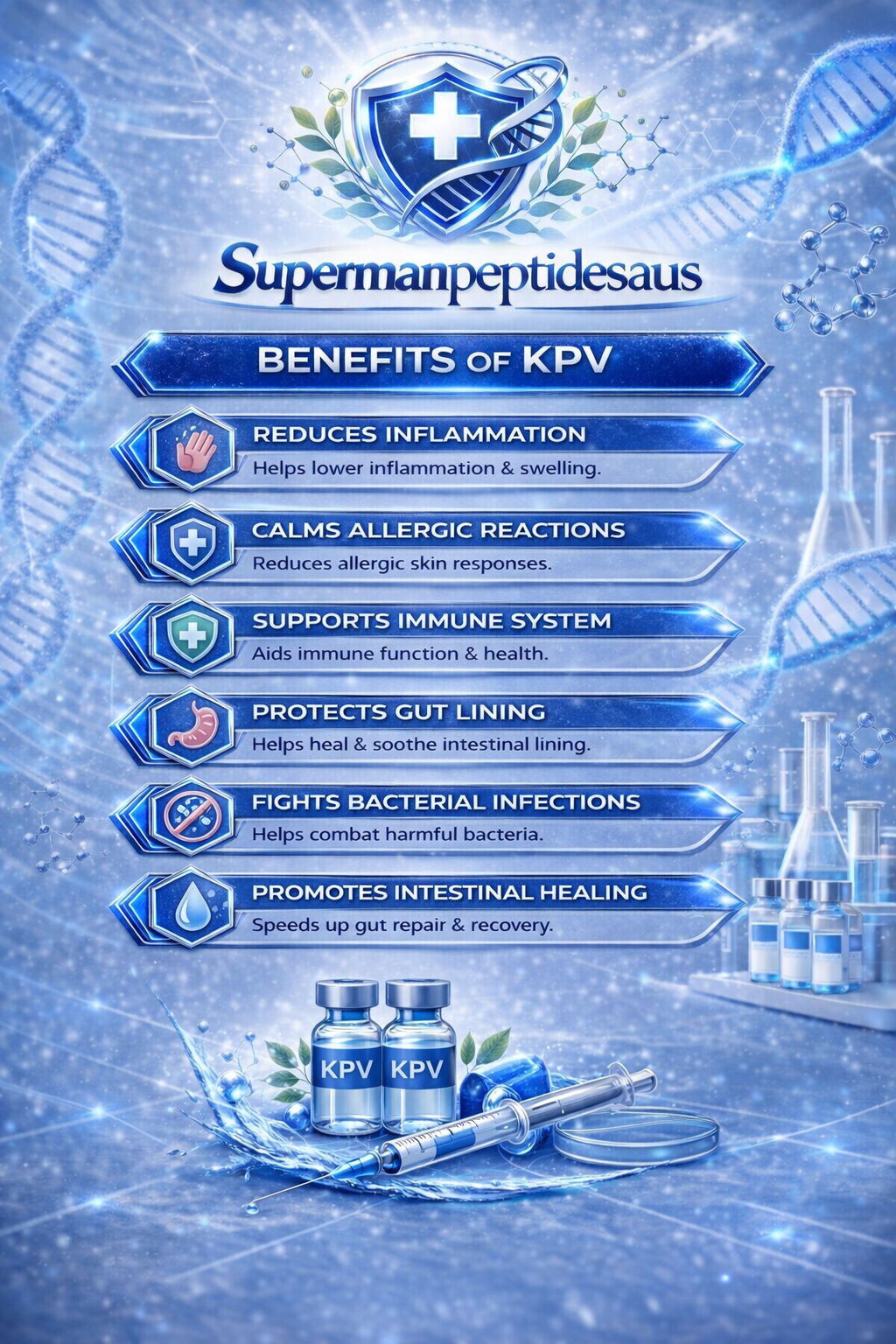 KPV peptide cheat sheet — benefits and usage guide