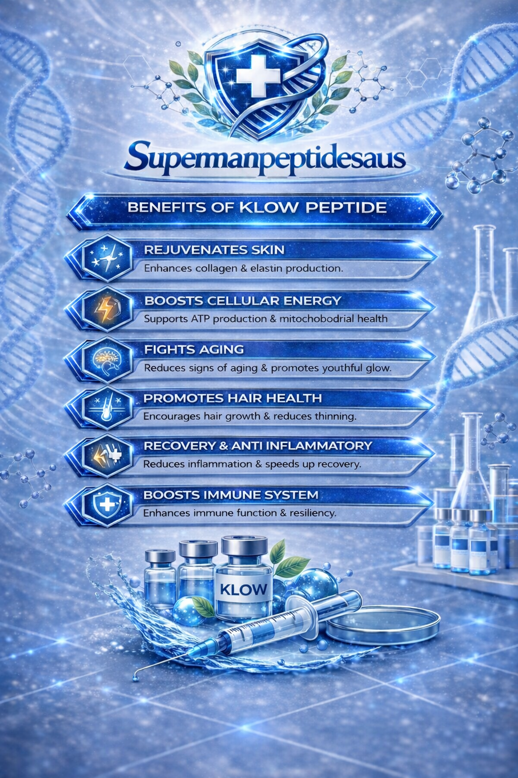 KLOW peptide cheat sheet — benefits and usage guide