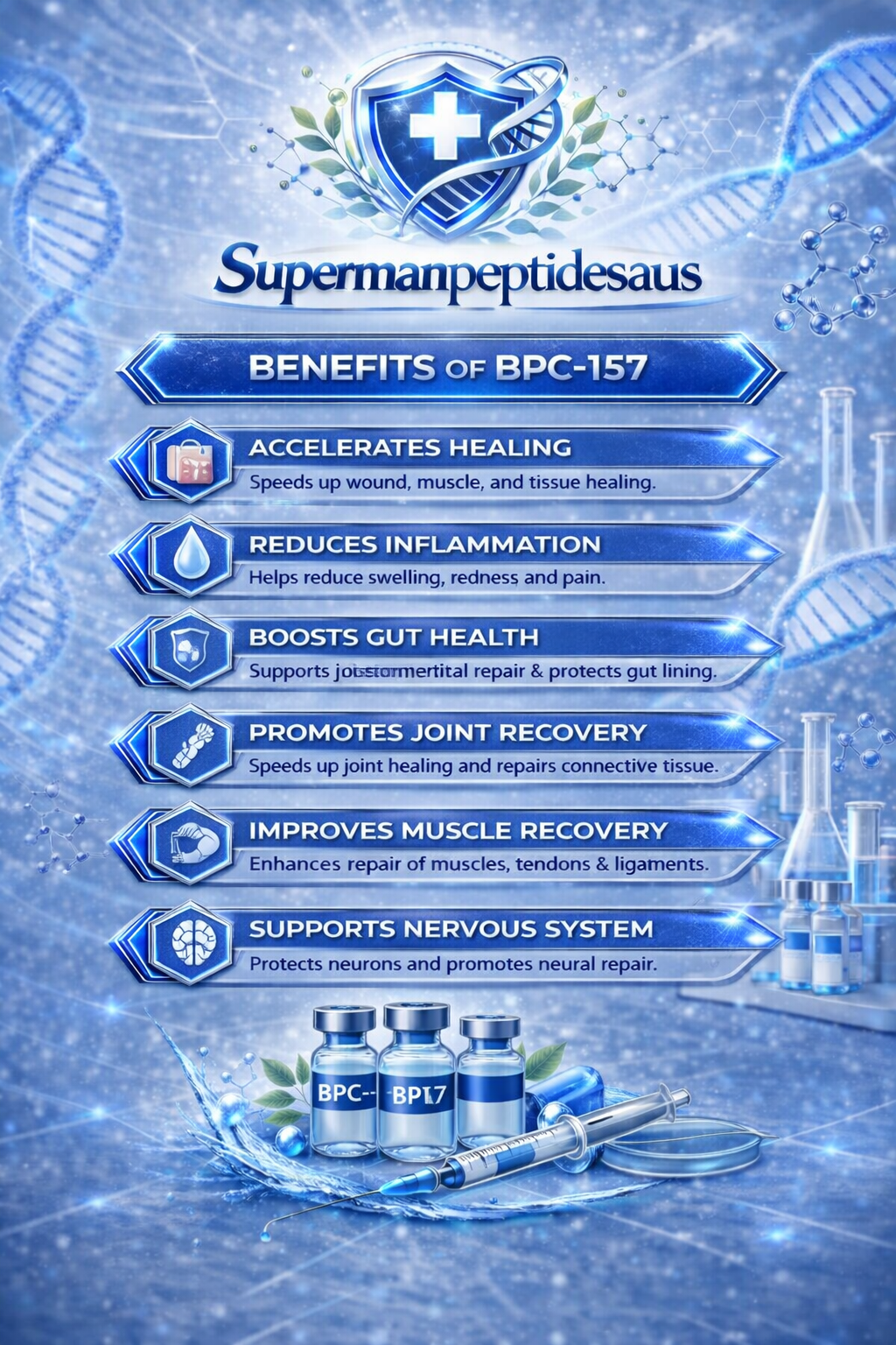 BPC-157 peptide cheat sheet — benefits and usage guide
