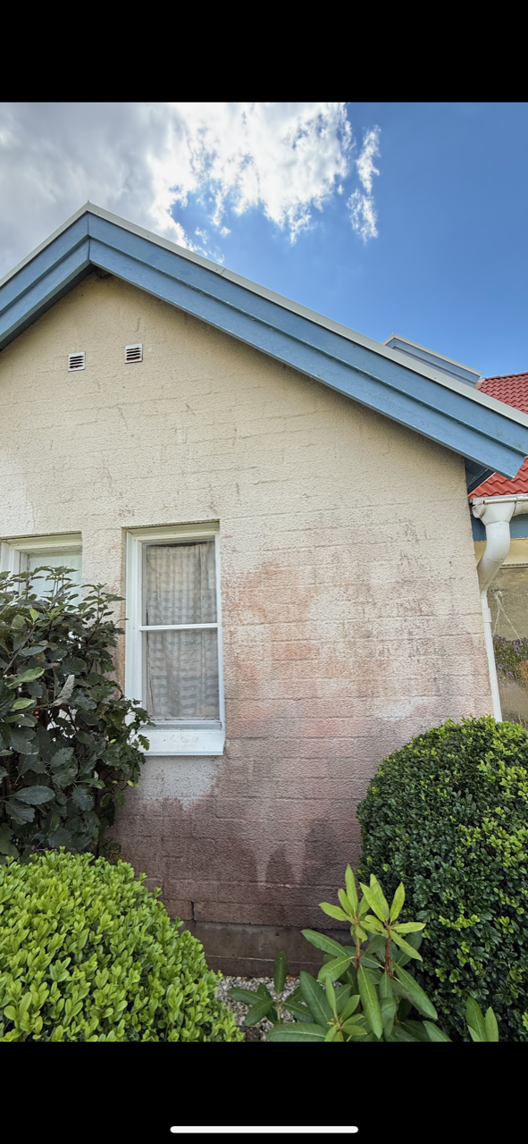 Före – tak och fasad innan tvätt