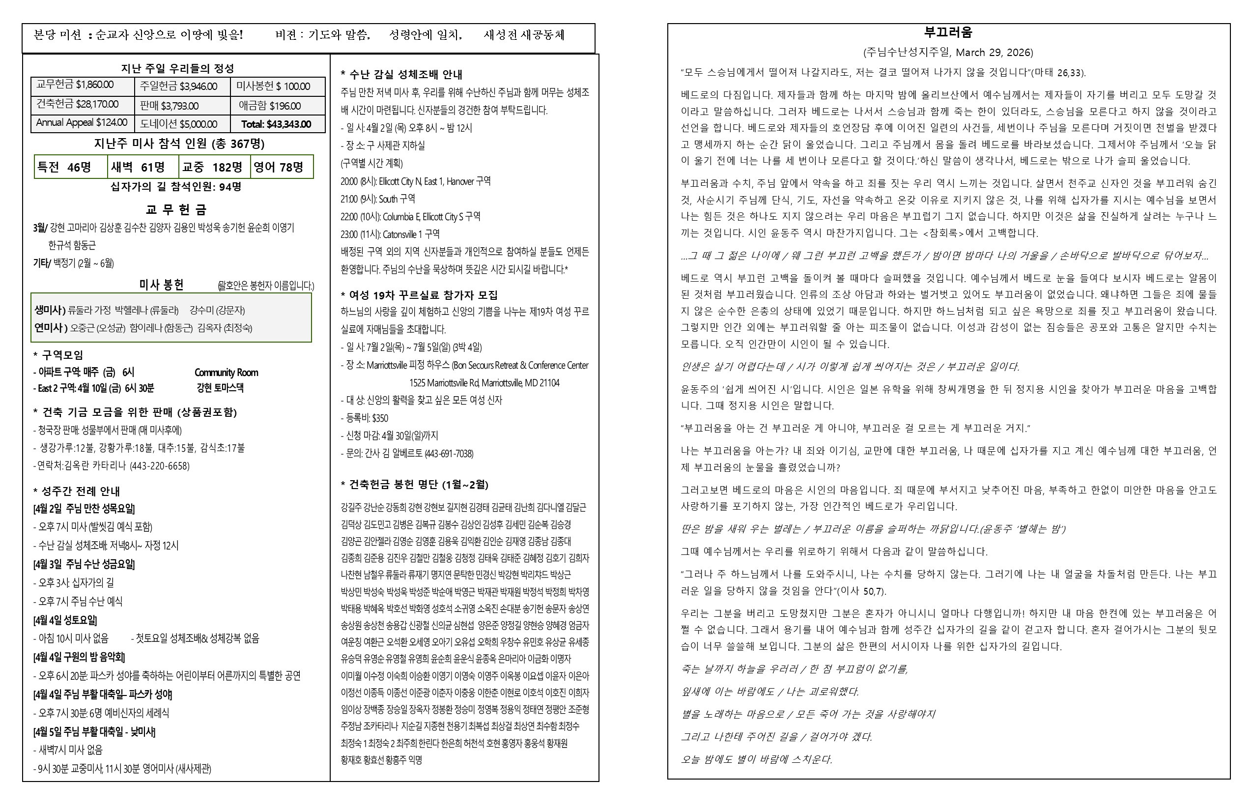 3월 29일 주님수난성지주일 - 2