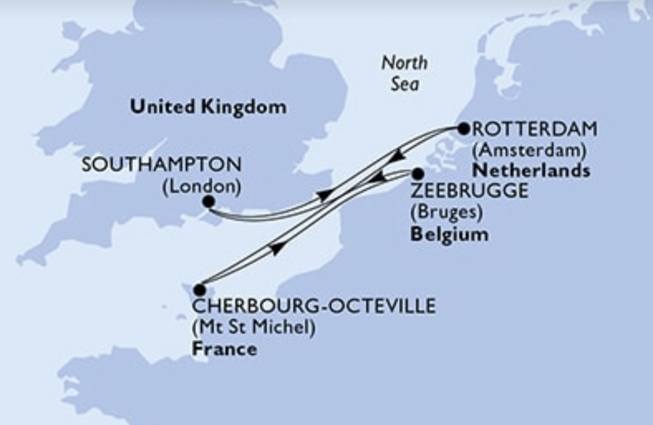 MSC Virtuosa Rotterdam itinerary