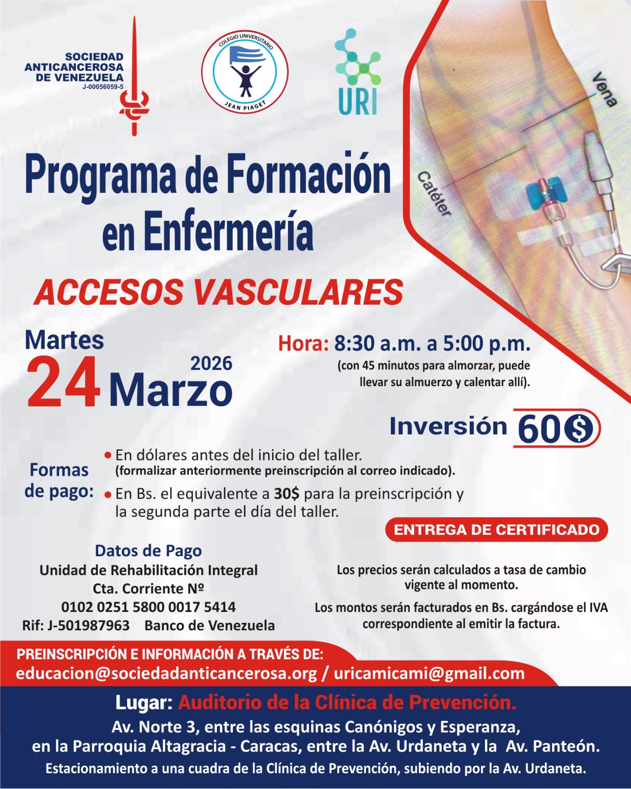 Programa de Formación en Enfermería: Accesos Vasculares