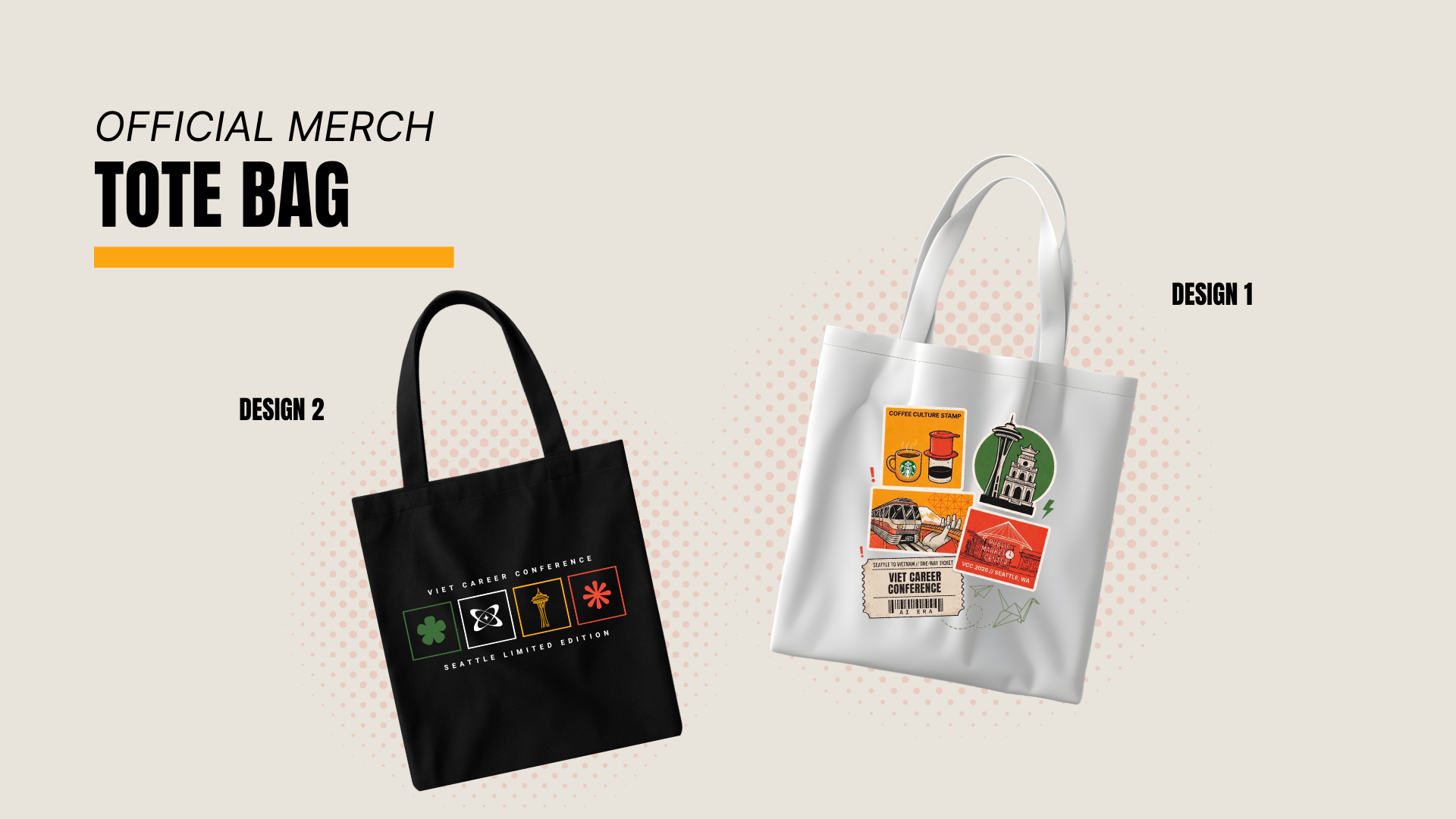 VCC 2026 Tote Bag - Canvas bag merchandise with conference branding