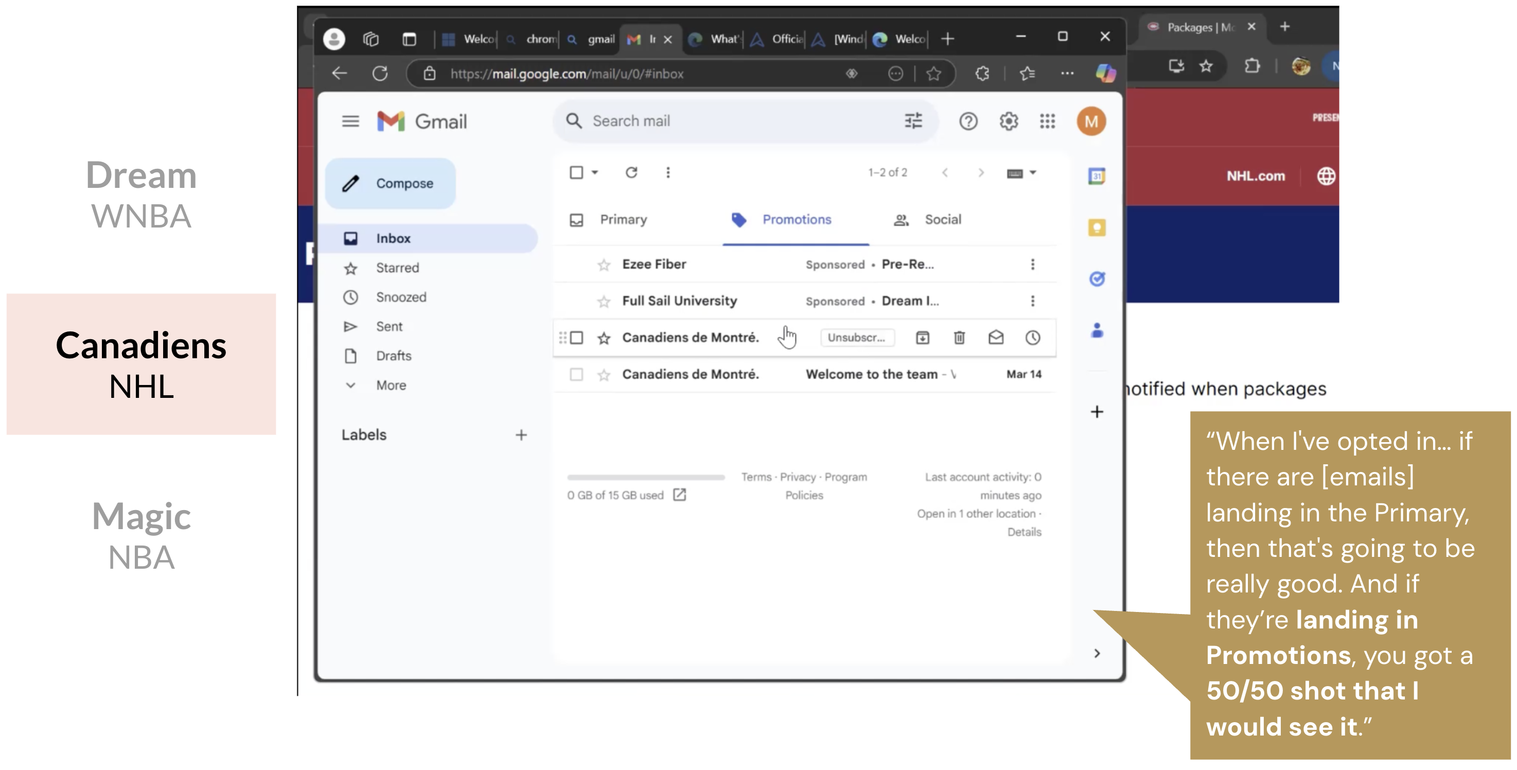 What broke - confirmation email filtered to Promotions tab