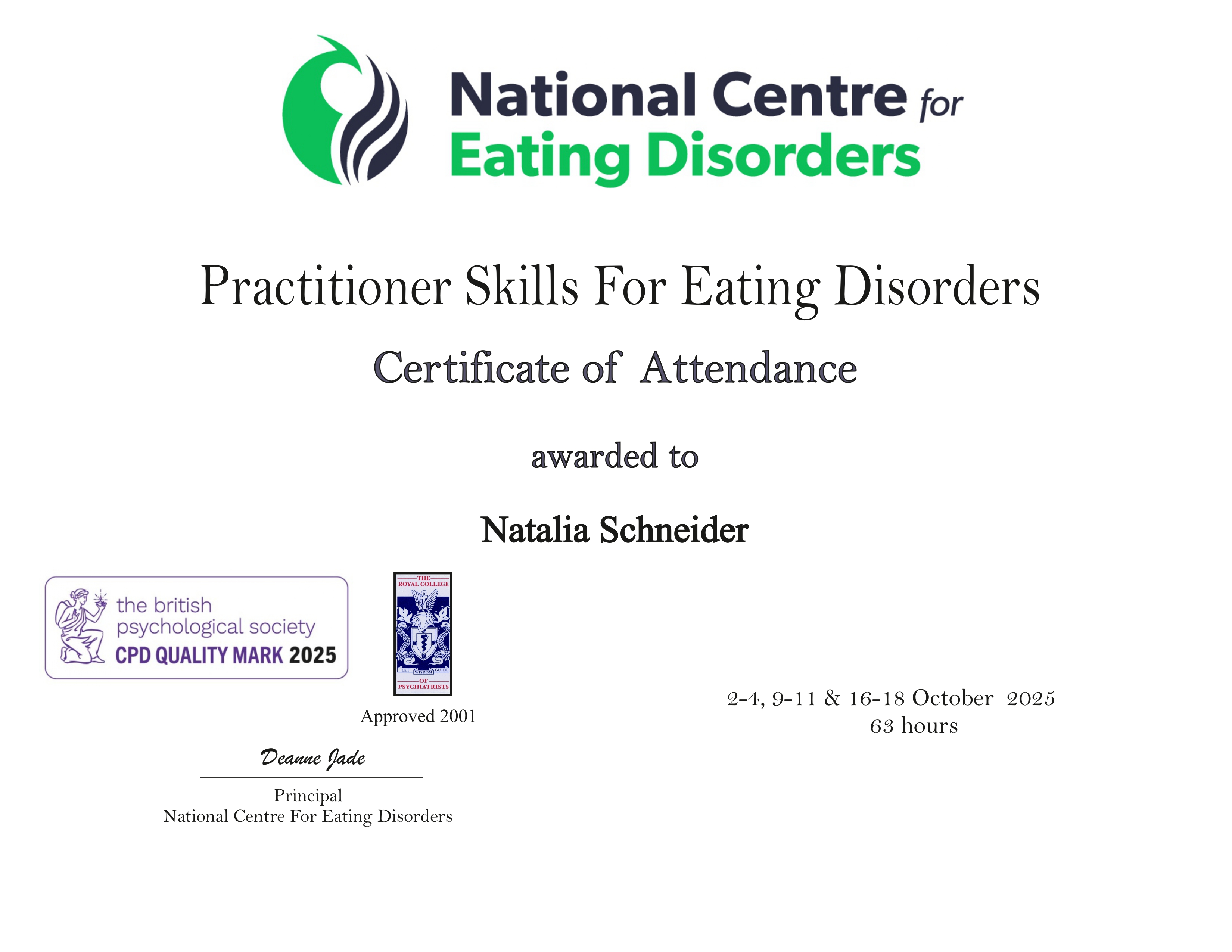 Practitioner Skills for Eating Disorders — Natalia Schneider, NCFED