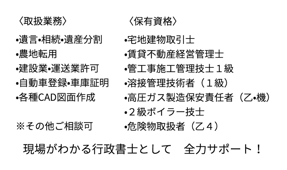 行政書士宮本智春事務所 取扱業務と取得資格 行政書士宮本智春事務所 取扱業務と取得資格