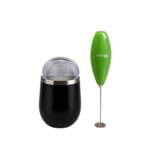 Nixon Combo Vaso Térmico Acero Inoxidable + Batidor de Café Eléctrico — Para tus Mejores Momentos