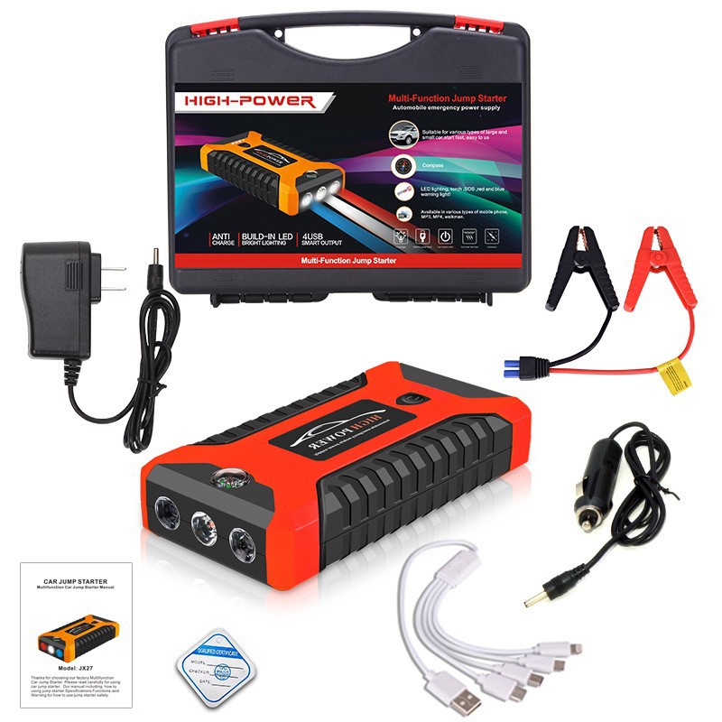 Jump Starter Portátil — Arrancador de Autos + Power Bank + Linterna LED