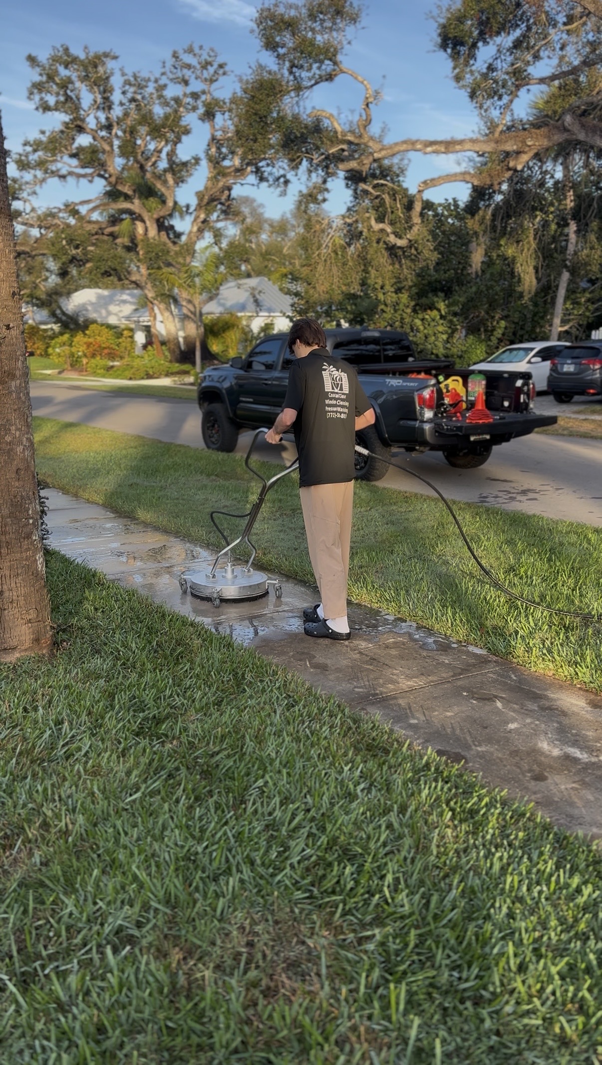 Coastal Clear professional exterior cleaning in progress