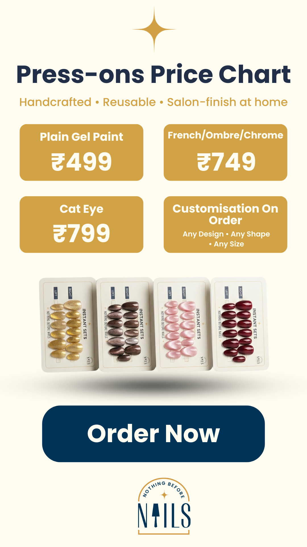 Press On Nails Price Chart