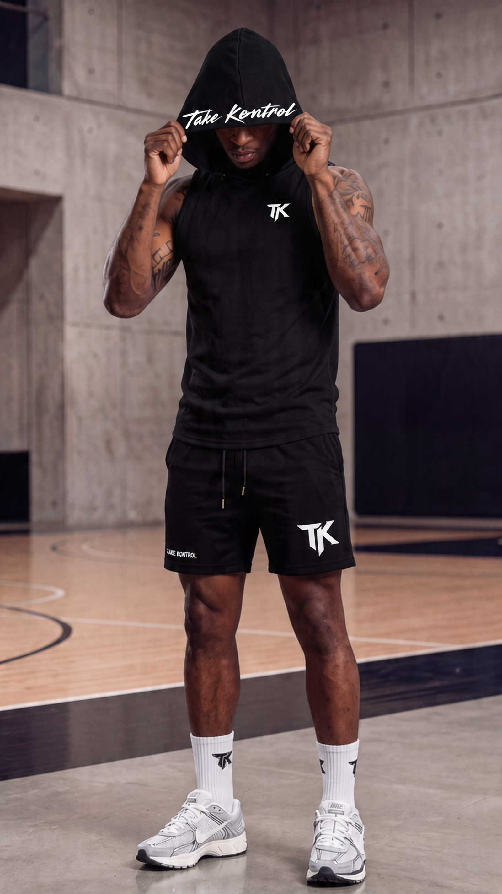 Relentless Sleeveless Hoodie — Black back